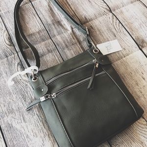 Gray Time and Tru Crossbody Bag